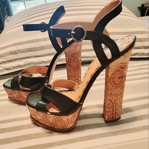 Nine West Metallic Platform Prom Heels